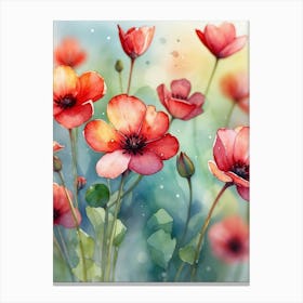 Watercolor Poppies 7 Canvas Print