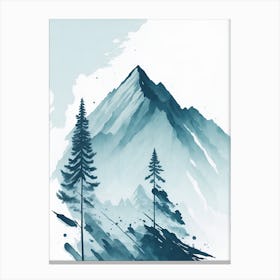 Mountain And Forest In Minimalist Watercolor Vertical Composition 259 Canvas Print