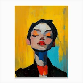 Woman With Eyes Closed Canvas Print