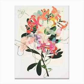 Honeysuckle 1 Collage Flower Bouquet Canvas Print