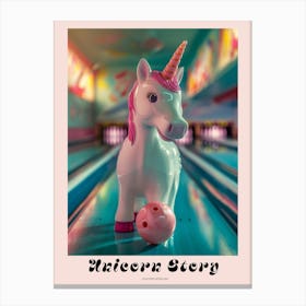 Toy Unicorn In A Bowling Alley 1 Poster Canvas Print