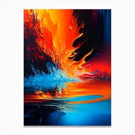 Water And Fire Elements Combined Waterscape Bright Abstract 1 Canvas Print