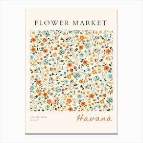 Flower Market Havana Canvas Print