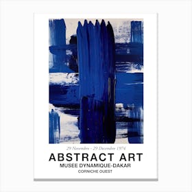 Blue Brush Strokes Abstract 2 Exhibition Poster Canvas Print