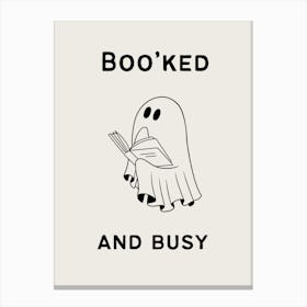 Boo’ked And Busy | Cute Ghost Reading Canvas Print