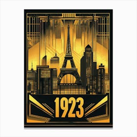 Aihrgdesign A Vintage Travel Poster Showcasing Art Deco Archi 43f02846 837b 4f94 B0ff 4682ac470be7 2 Canvas Print