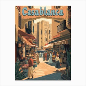 Aihrgdesign A Classic 1960s Travel Poster For Casablanca Canvas Print