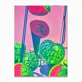 Watermelon 1 Risograph Retro Poster Fruit Canvas Print