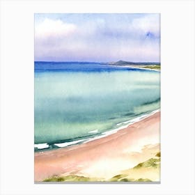 Croyde Bay Beach 2, Devon Watercolour Canvas Print