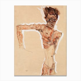 Naked Man, Self Portrait (1911), Egon Schiele Canvas Print