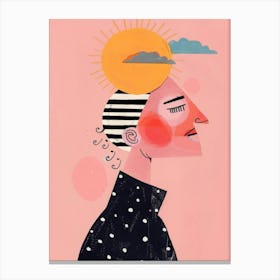 Illustration Of A Woman'S Head Canvas Print