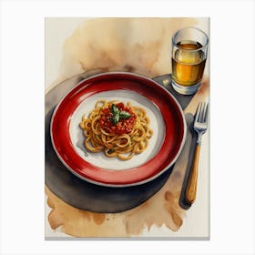 Spaghetti With Tomato Sauce 1 Canvas Print