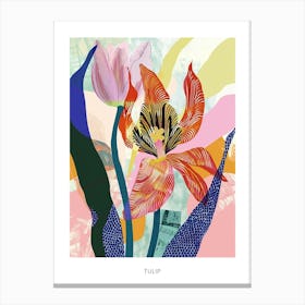 Colourful Flower Illustration Poster Tulip 3 Canvas Print