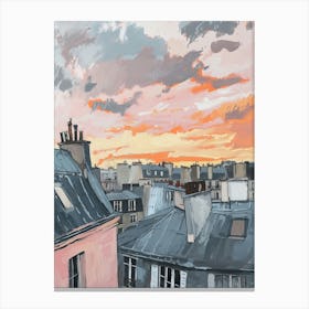 Paris Rooftops Morning Skyline 2 Canvas Print