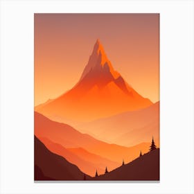 Misty Mountains Vertical Composition In Orange Tone 238 Canvas Print