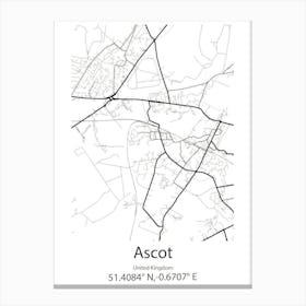 Ascot,United Kingdom Minimalist Map Toile