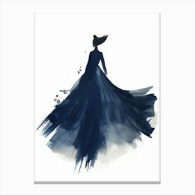 Chinese Woman In Blue Dress Canvas Print