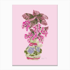 Blooming Vase In Pink Canvas Print