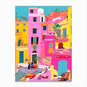 Rome, Italy Colourful View 5 Canvas Print