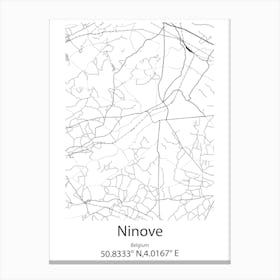 Ninove,Belgium Minimalist Map Canvas Print