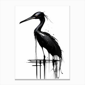 Black Heron Impressionistic 1 Canvas Print