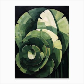 Modern Abstract Cactus Painting Gymnocalycium Cactus 3 Canvas Print