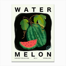 Watermelon Fruit Kitchen Typography Canvas Print
