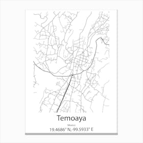 Temoaya,Mexico Minimalist Map Leinwandbild