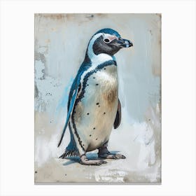 African Penguin Oamaru Blue Penguin Colony Oil Painting 1 Canvas Print