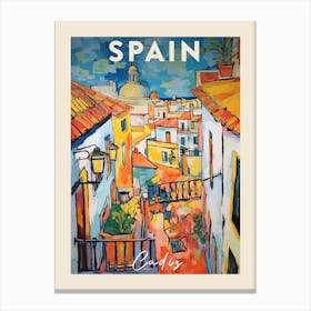 Cadiz Spain 2 Fauvist Painting  Travel Poster Canvas Print