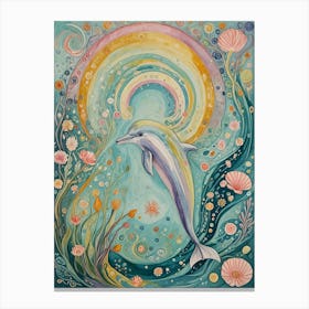 Dolphin In The Ocean Canvas Print