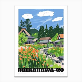 Shirakawa Go Japan 2 Colourful Travel Poster Canvas Print