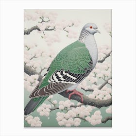 Ohara Koson Inspired Bird Painting Pigeon 1 Canvas Print