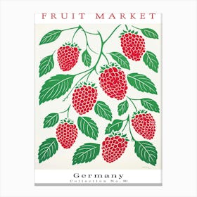Raspberry Fruit Poster Gift Germany Market Canvas Print