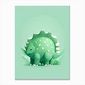 Argentinosaurus Cute Mint Dinosaur Canvas Print