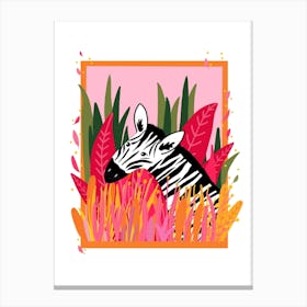 Pink Zebra Canvas Print