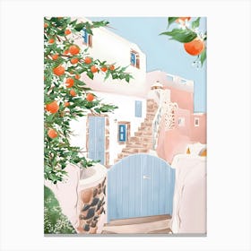 Greek Cottage Travel Canvas Print