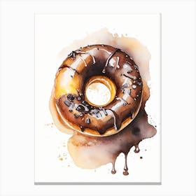 Coffee Flavored Donut Cute Neon 1 Canvas Print