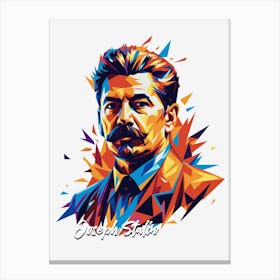 Joseph Stalin 02 Portrait WPAP Pop Art Canvas Print