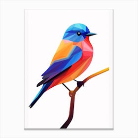 Colourful Geometric Bird Eastern Bluebird 2 Canvas Print