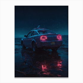 Car In The Water Canvas Print