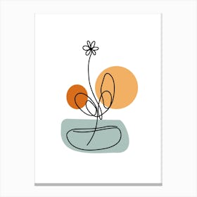 Flower In A Vase line art Canvas Print