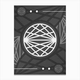 Abstract Geometric Glyph Array in White and Gray n.0091 Canvas Print