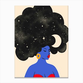 Universe in her Hair Canvas Print