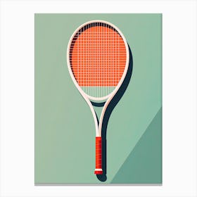 Tennis Racket On A Green Background Canvas Print