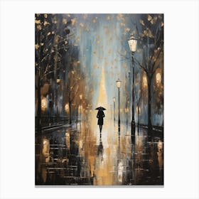 Rainy Night In Paris Canvas Print