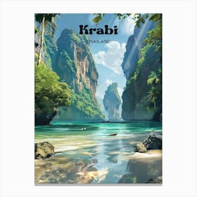 Krabi Thailand Island Art Illustration Toile