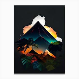 Arenal Volcano National Park Costa Rica Cut Out Paper Canvas Print