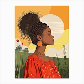 African American Girl Canvas Print