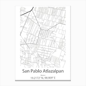 San Pablo,United States Minimalist Map Canvas Print